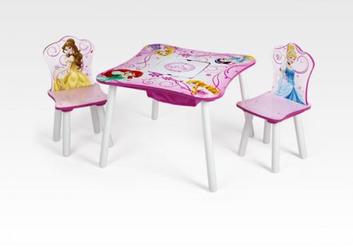 Prinzessinnen Set Tisch mit Stühlen und Aufbewahrung