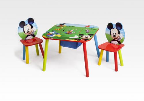 Mickey Mouse Set Tisch mit Stühlen und Aufbewahrung